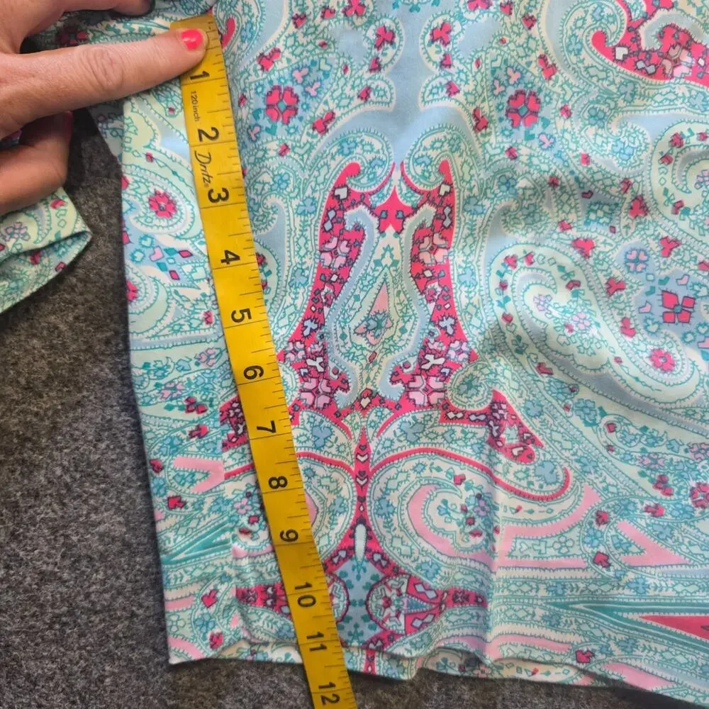 Peter Millar Shorts Womens Size 4 Green Pink Paisley 11 Inch Golf Bermuda Casual
